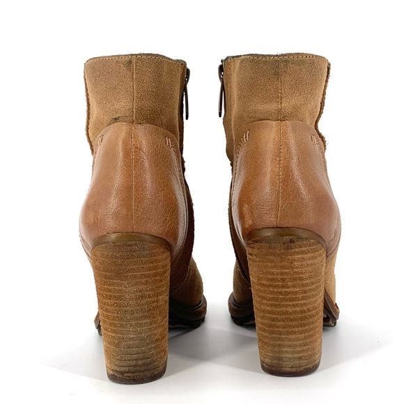 Sam Edelman Franklin Leather and Suede Heeled Ankle Boot In Whiskey Size 6 - Picture 5 of 12